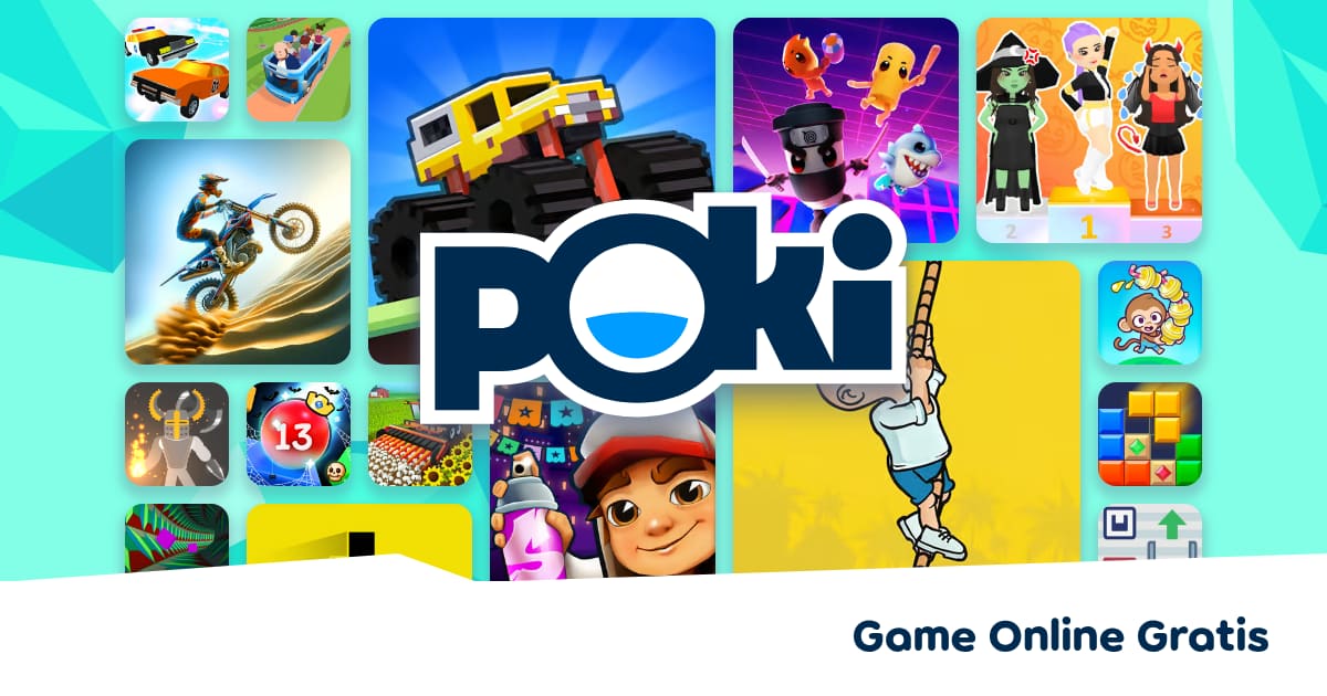 Bermain Game Online Gratis Poki Langsung di Browser Ilustrasi pemain menikmati game online gratis Poki di laptop tanpa download