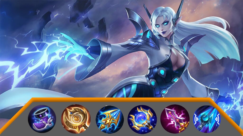 Hero Eudora melakukan combo skill di Mobile Legends