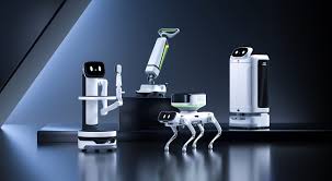Karakter NPC cerdas dalam game dengan latar belakang sirkuit digital, menunjukkan peran AI dan teknologi robot pintar gaming.