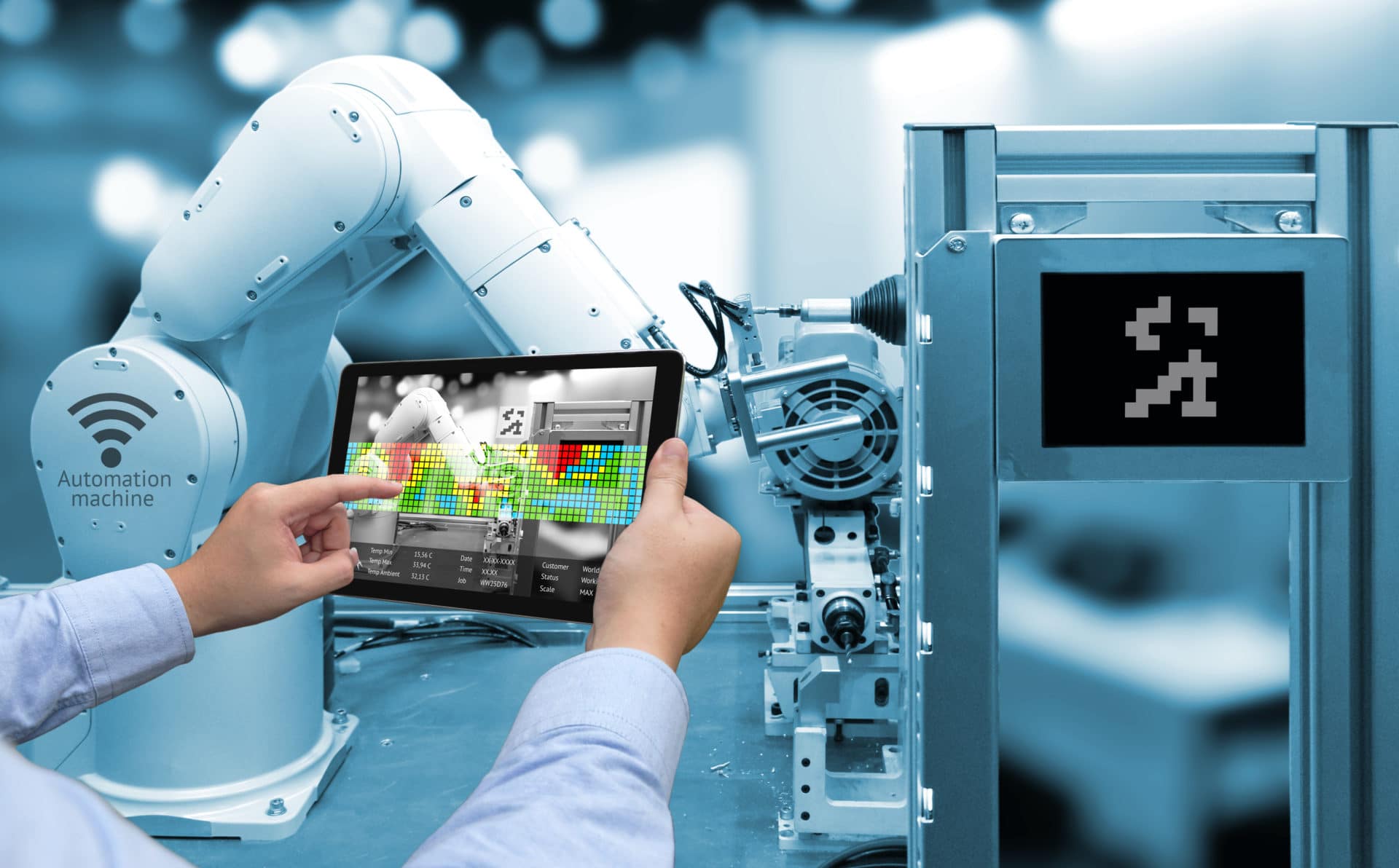 Ilustrasi revolusi industri teknologi digital dengan inovasi AI, IoT, dan otomatisasi dalam bisnis dan gaya hidup modern.