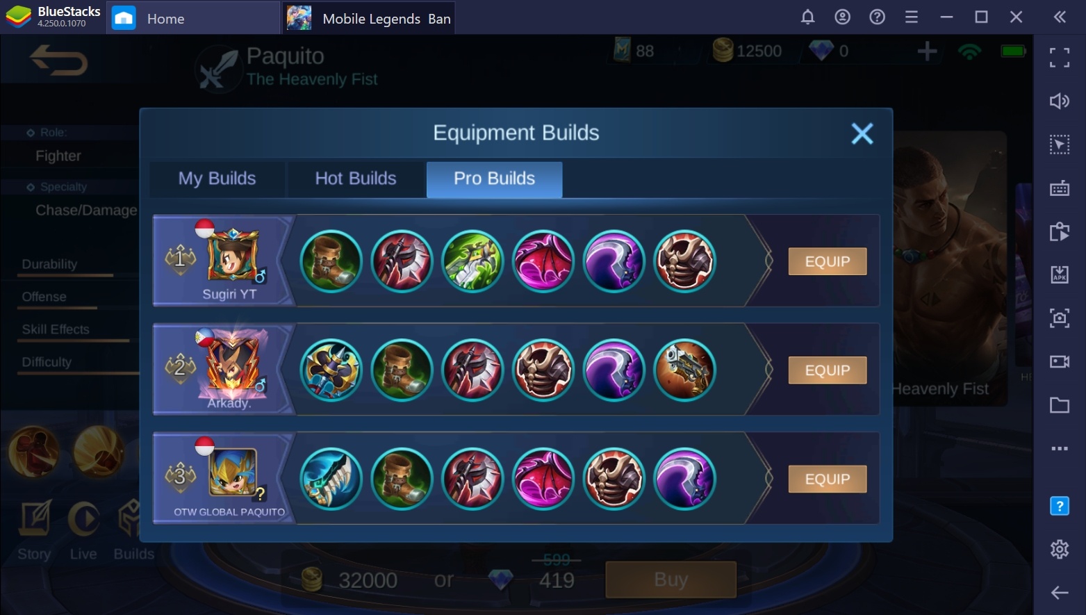 Hero Paquito Mobile Legends dengan build item terkuat untuk strategi Esports
