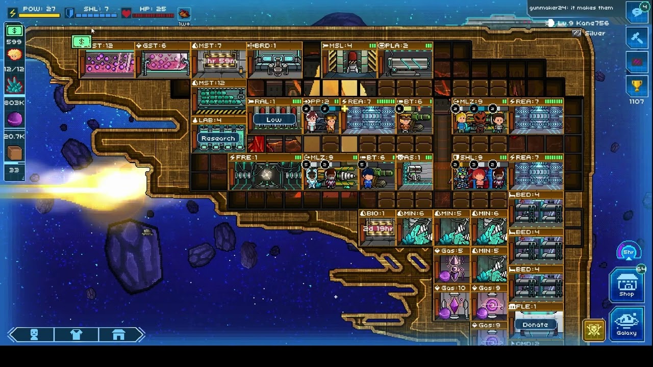 Kapal luar angkasa Pixel Starships dalam pertempuran galaksi online