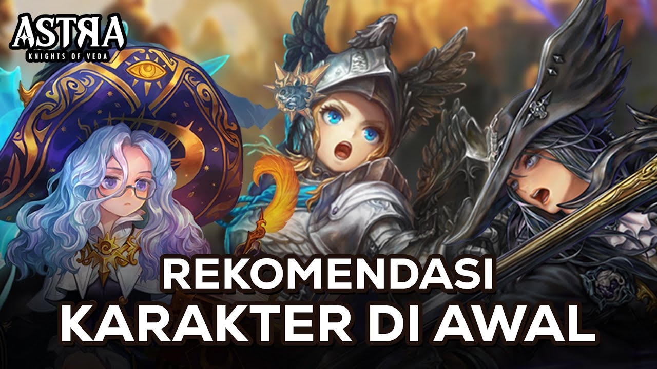 Karakter utama dalam ASTRA: Knights of Veda dengan kostum full armor dan pedang legendaris