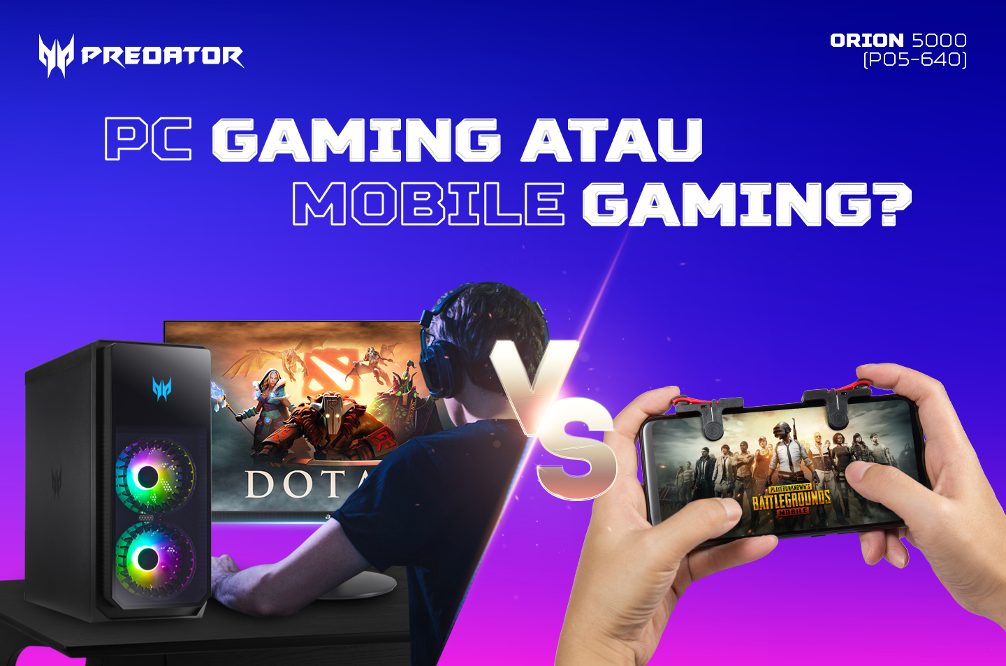 PC Gaming Setup Terbaik untuk Game Hardcore PC Gaming dengan monitor ganda dan keyboard mechanical