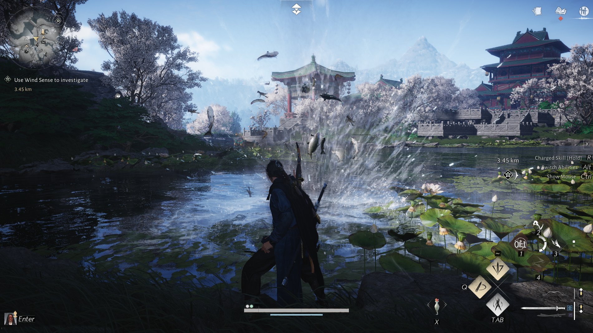 Ilustrasi gameplay Where Winds Meet dengan 9 juta pemain dan strategi seru