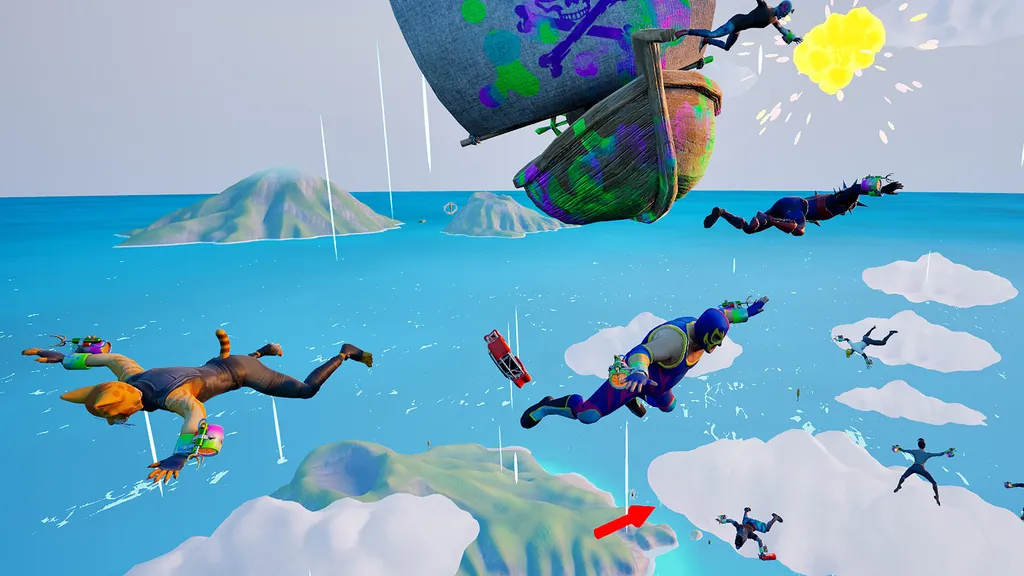 Pemain Project Freefall bertarung di map aksi dengan senjata lengkap