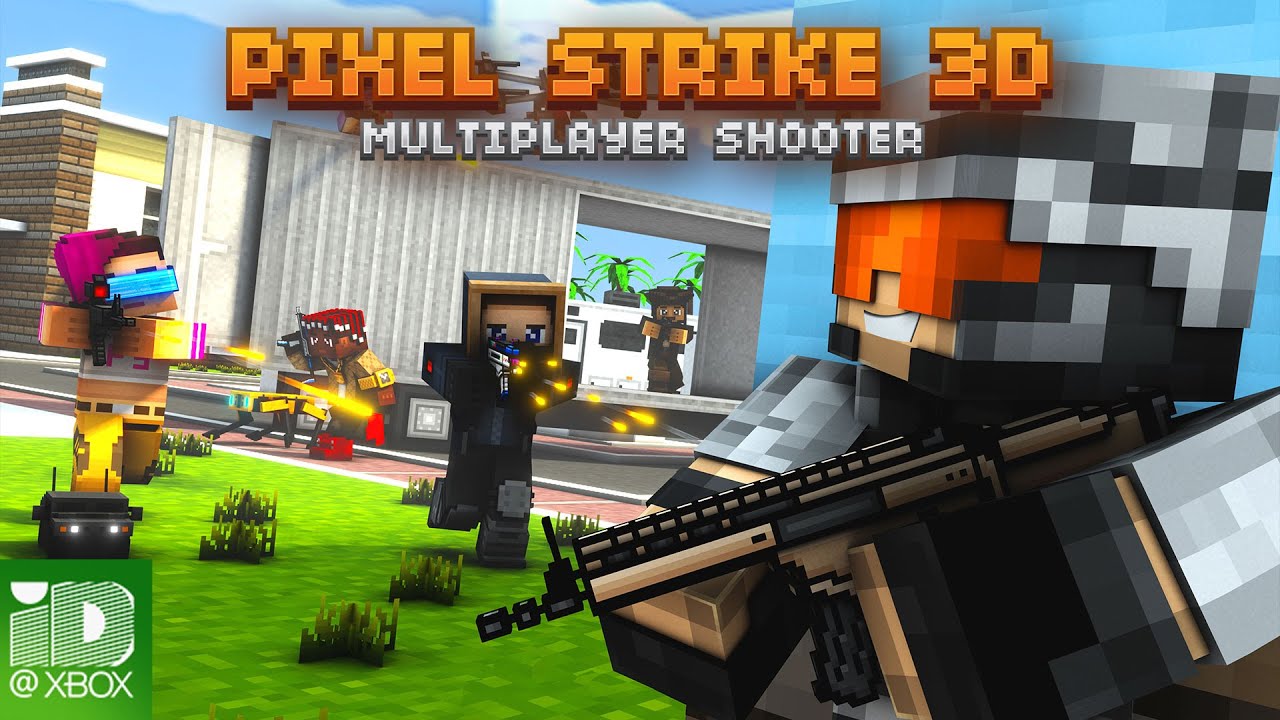 gameplay Pixel Strike 3D FPS multiplayer di smartphone