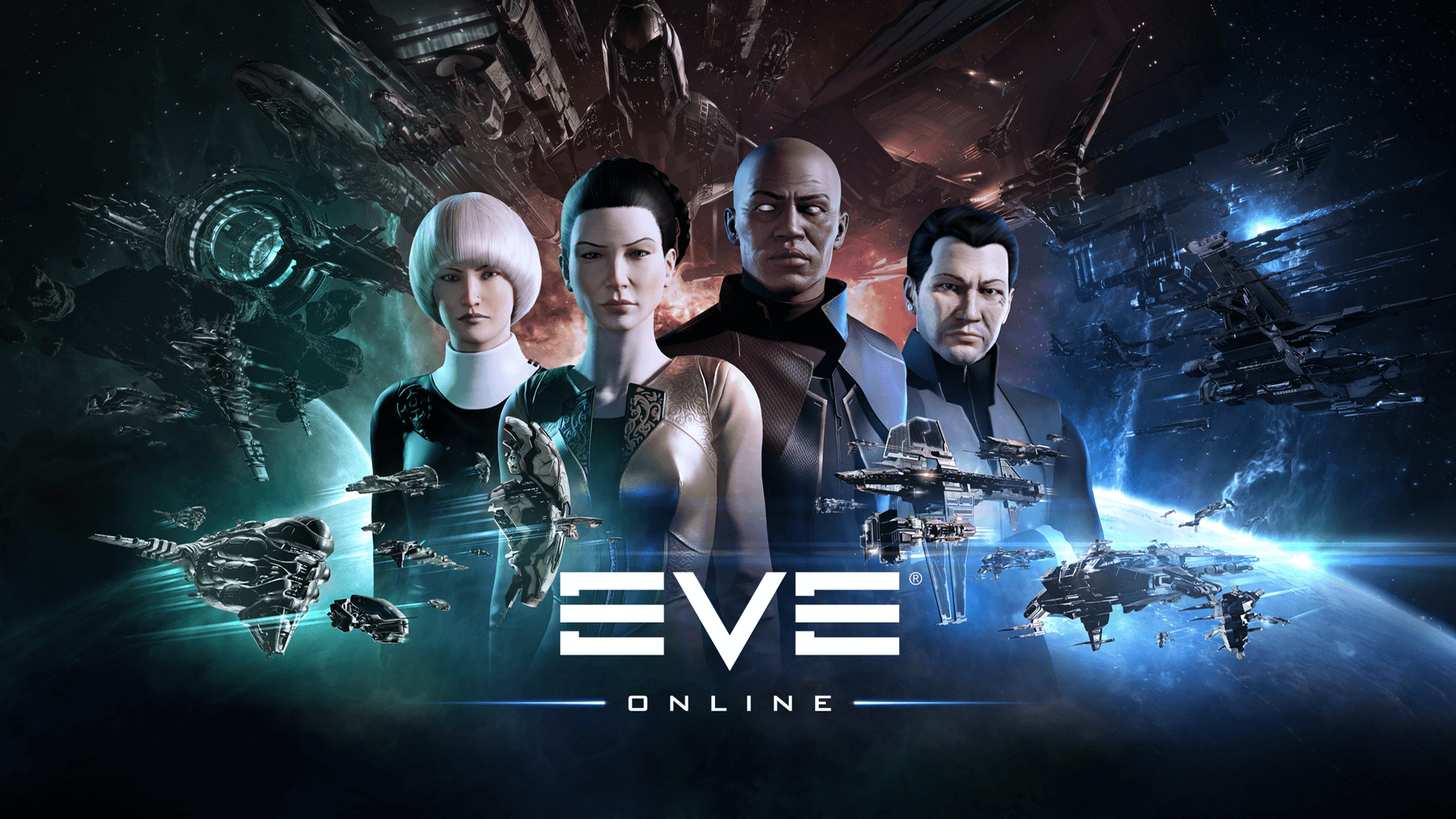 Pertempuran EVE Online dengan kapal perang futuristik di galaksi virtual