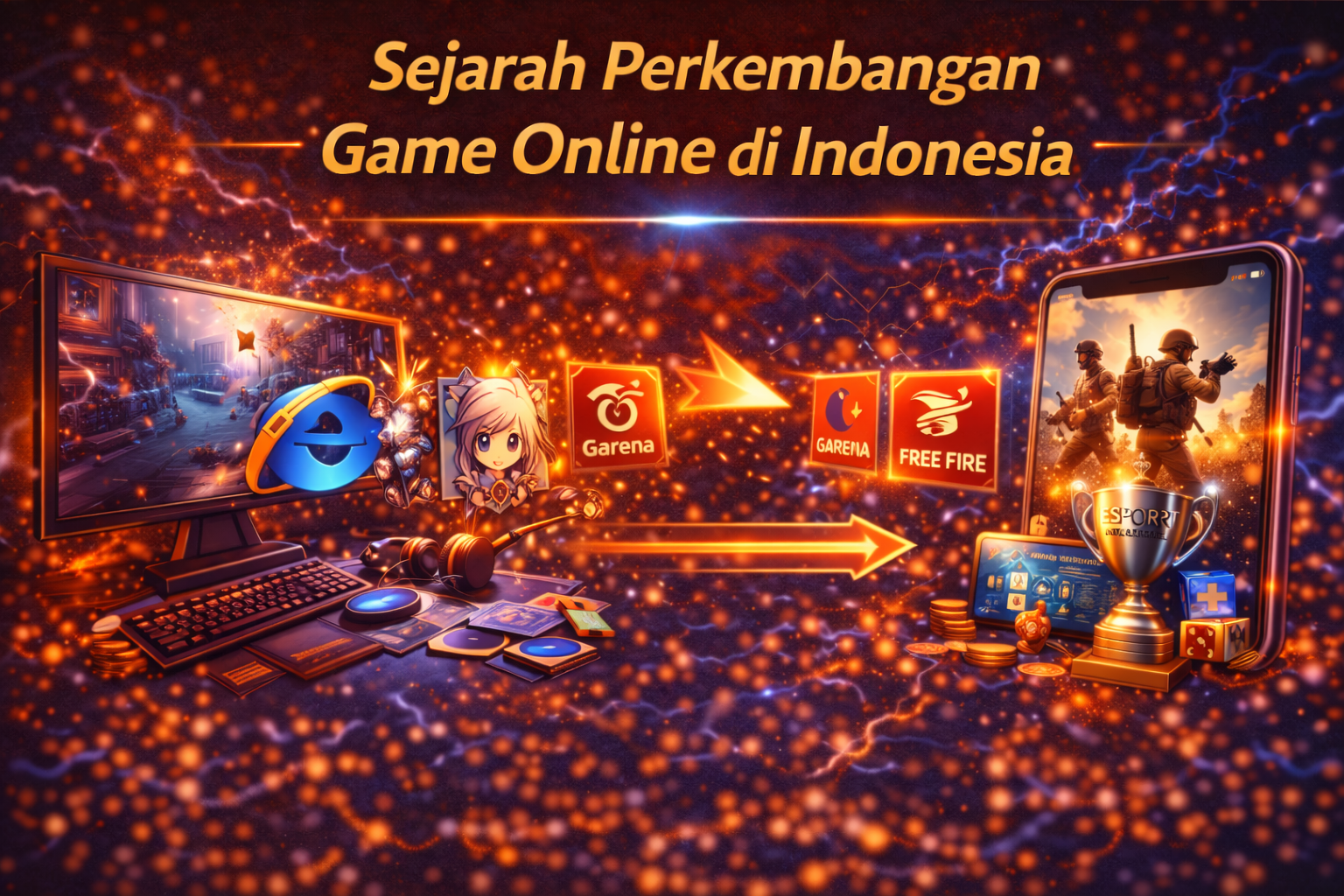 Gamer muda bermain game online di warnet Indonesia era 2000-an