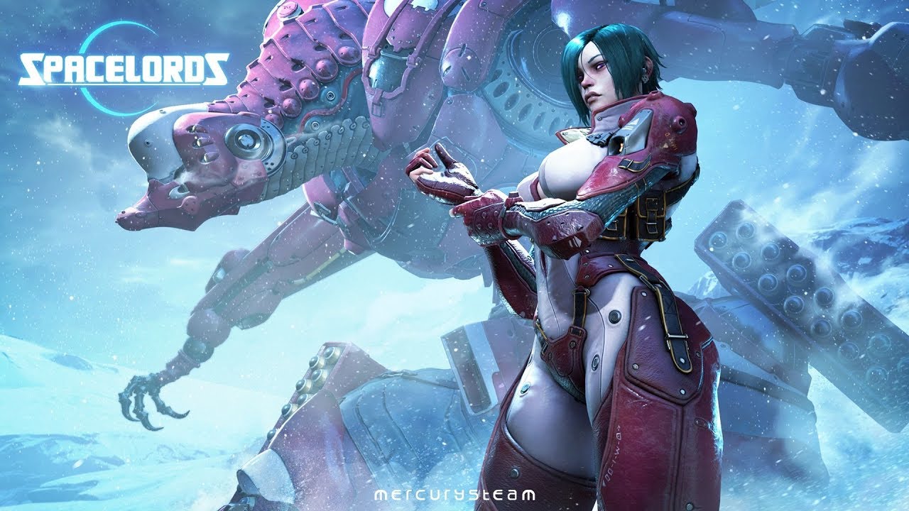 Spacelords Gameplay Shooter Sci-Fi 4v1 Gameplay Spacelords menampilkan pertarungan shooter sci-fi 4v1 antara Raiders dan Antagonist di arena futuristik luar angkasa.