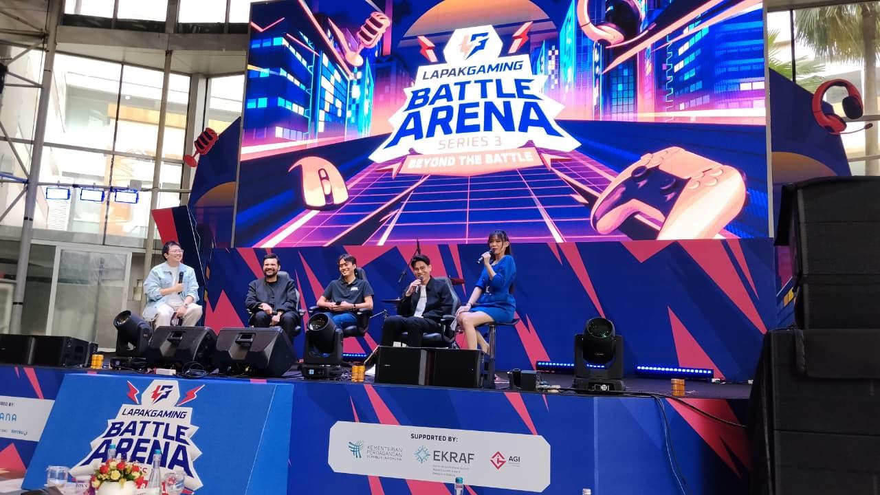 Suasana kompetisi Lapakgaming Battle Arena Series 3 dengan pemain esports dan komunitas game Indonesia