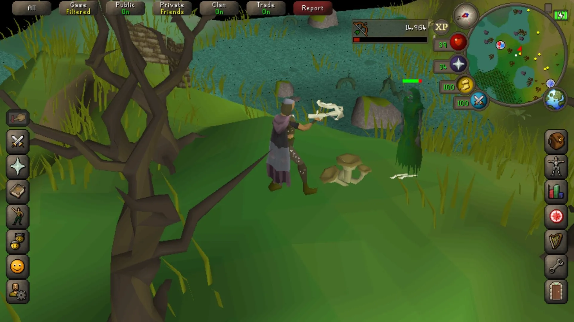 Old School RuneScape gameplay karakter menjelajah dunia Gielinor klasik