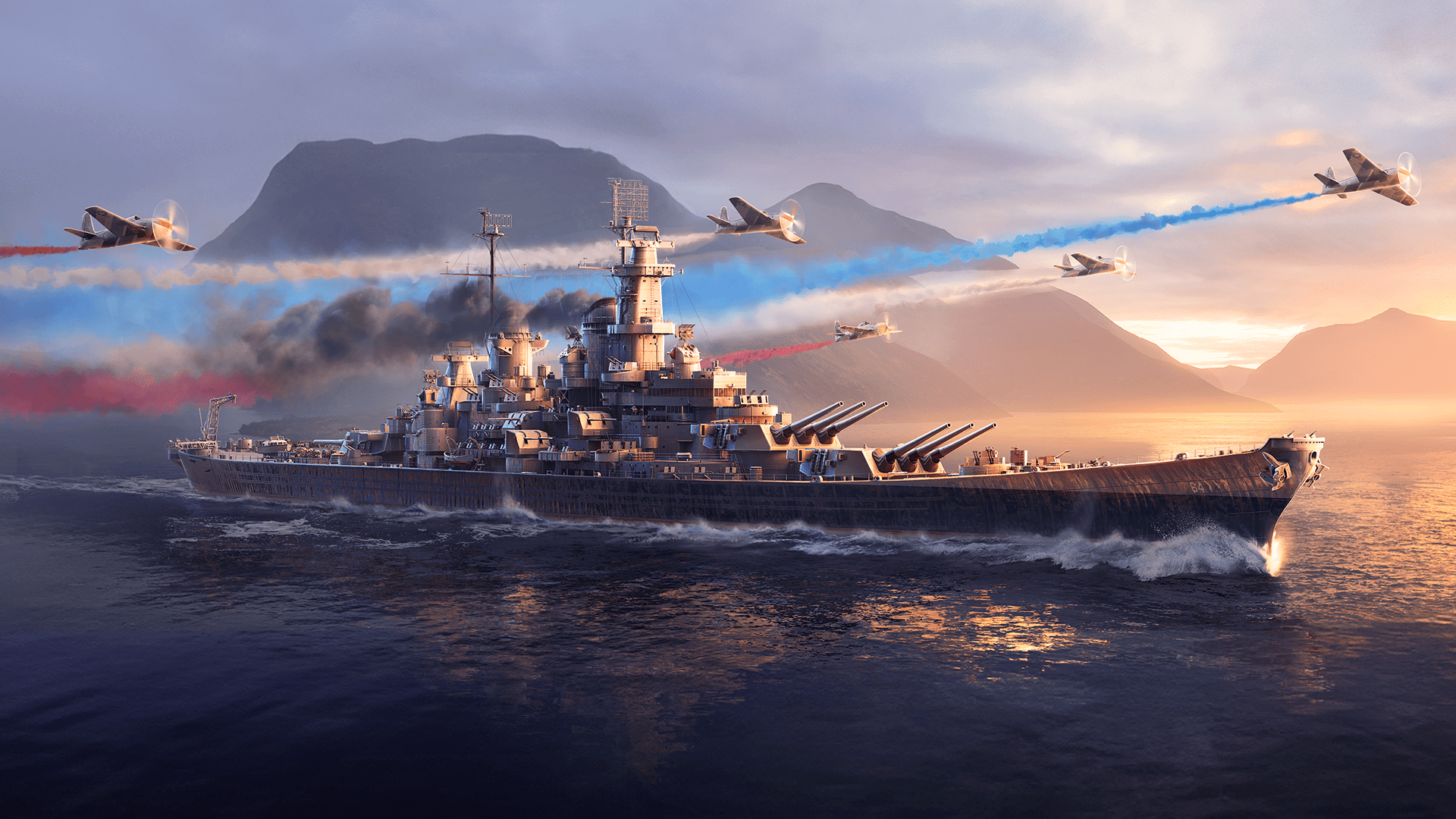 pertempuran kapal perang realistis di game World of Warships
