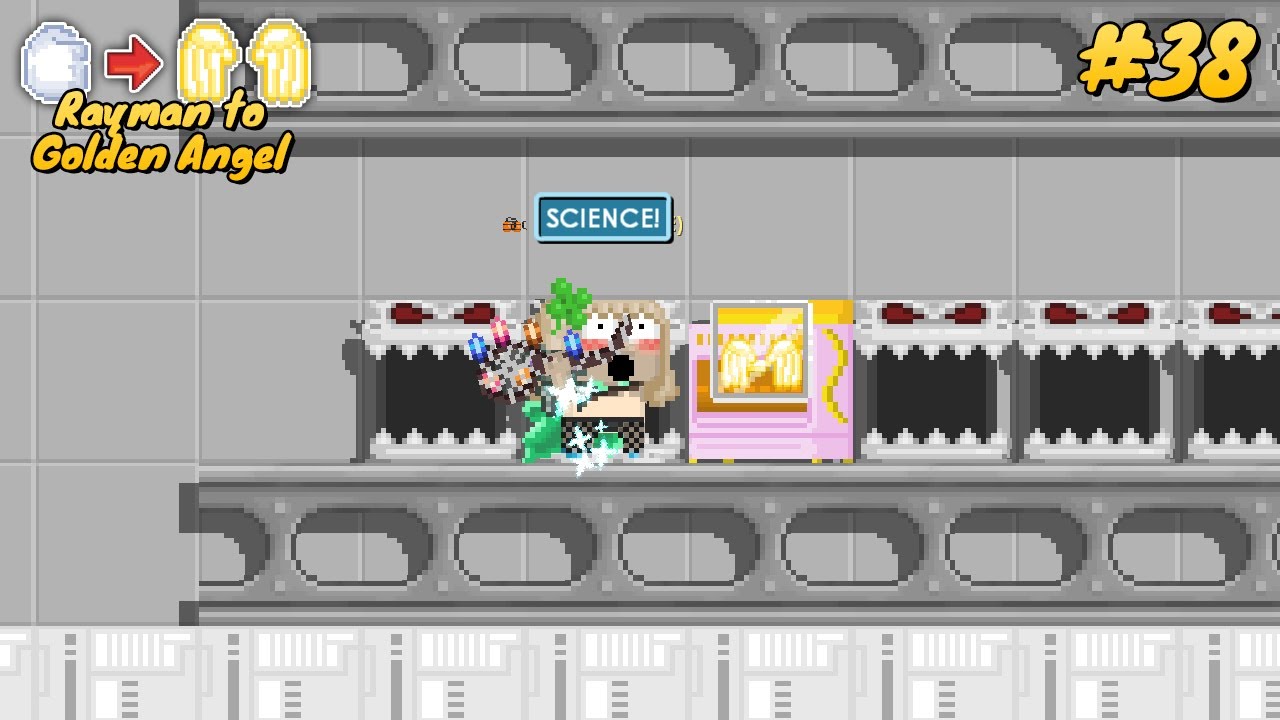 Karakter Growtopia memakai Golden Angel Wing
