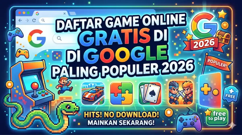 Ilustrasi pemain game online terbaik 2026 dengan tampilan gameplay modern dan grafis tinggi