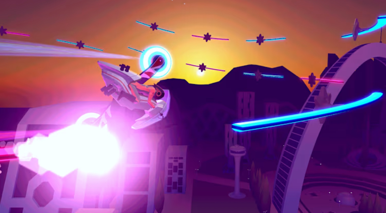 burung lucu bermain skateboard di game SkateBIRD