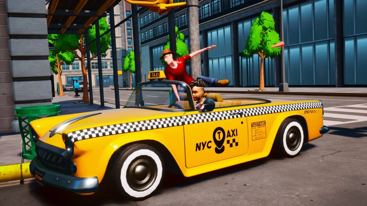 Gameplay Taxi Chaos saat mengemudi taksi di kota besar dengan lalu lintas padat dan aksi cepat