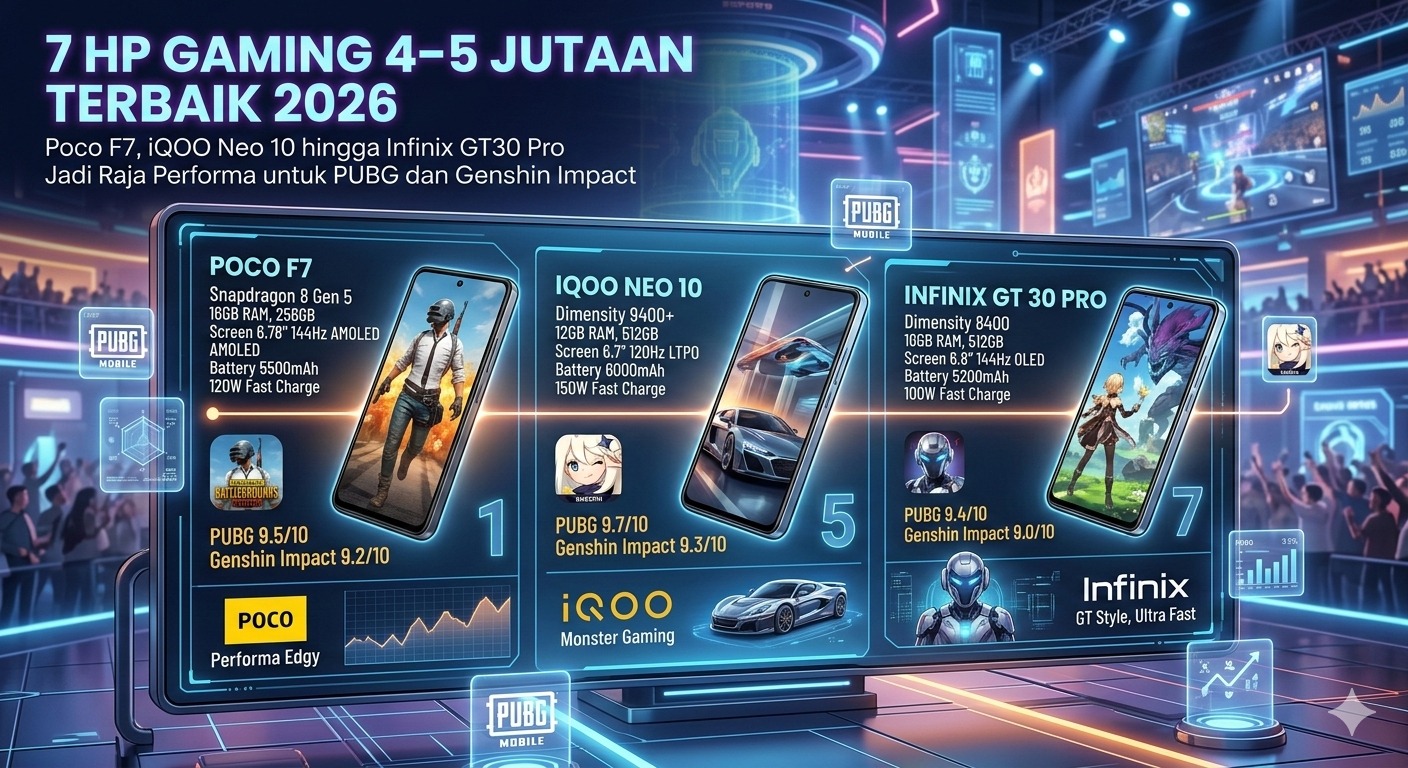 Ilustrasi teknologi gaming modern dengan perangkat canggih, AI, dan cloud gaming di era 2026