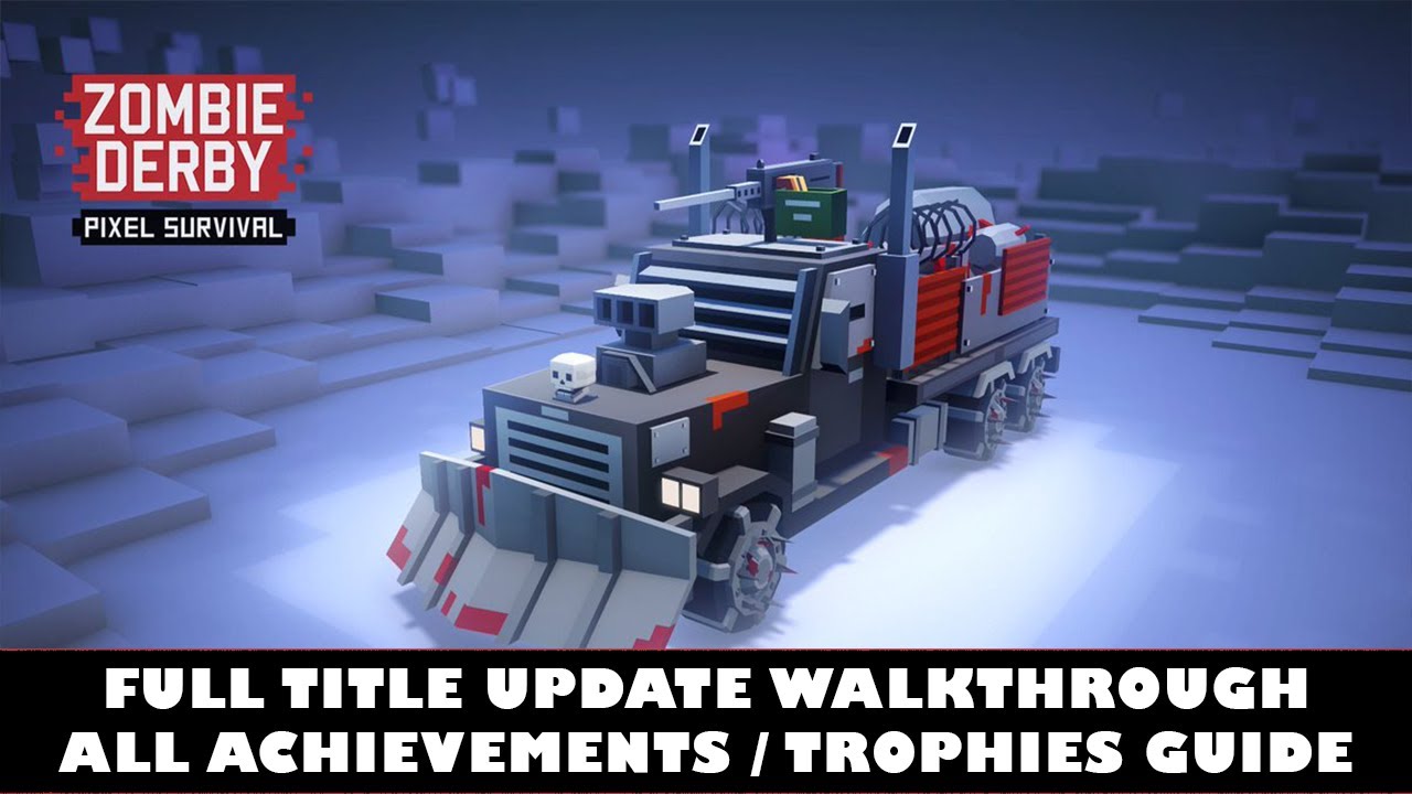 Gameplay Zombie Derby Pixel Survival dengan mobil melaju menghancurkan zombie di jalan pixel art