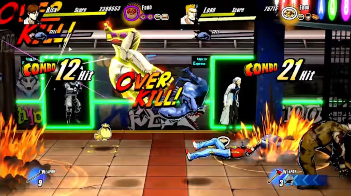 Karakter Rick Norton dan Douglas Bild bertarung di Rushing Beat X Return Of Brawl Brothers.