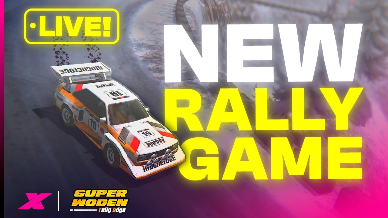 Super Woden Rally Edge menampilkan mobil reli klasik melaju di lintasan tanah dengan gaya visual retro isometrik.