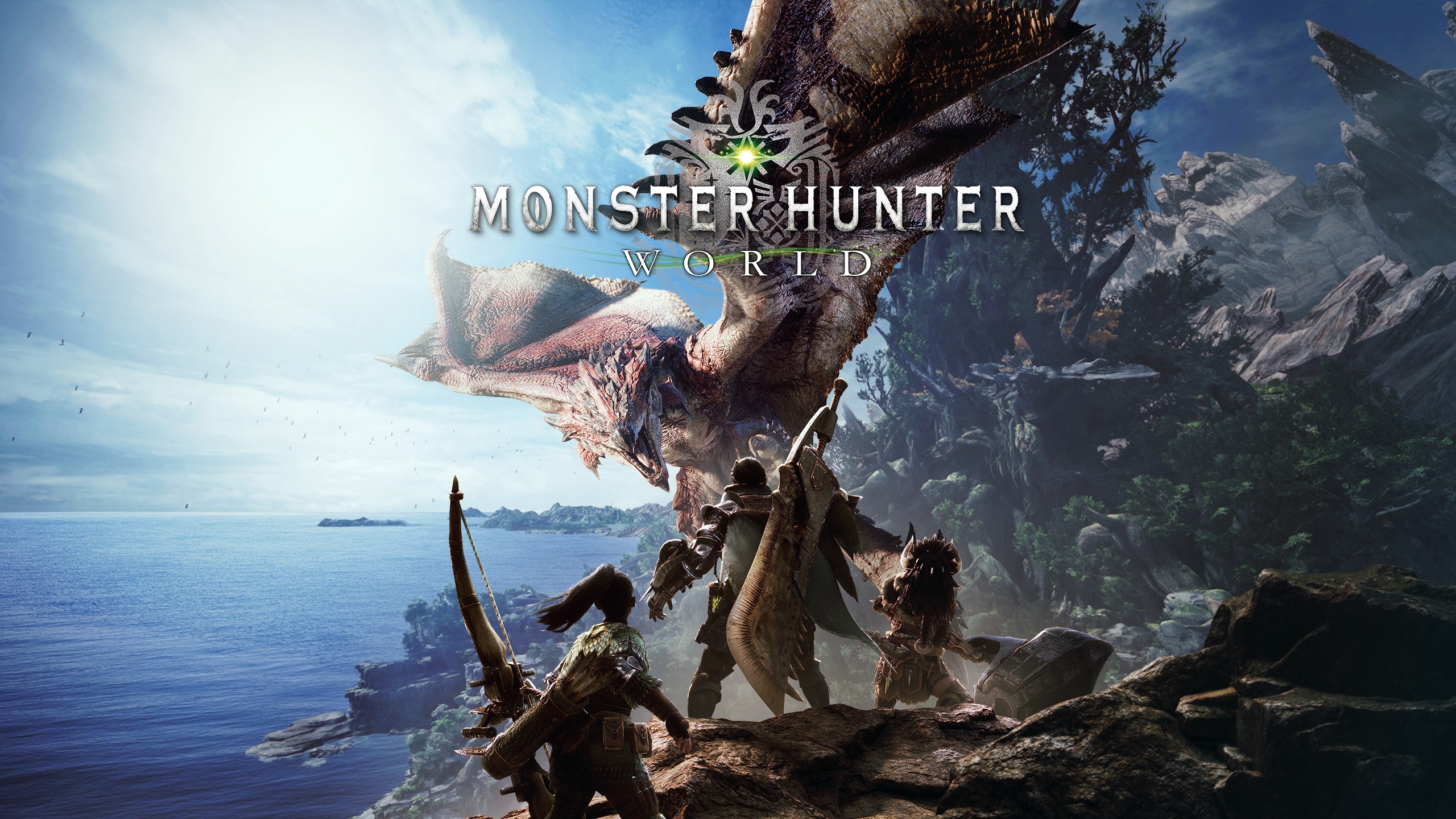 Monster Hunter World hunter bertarung melawan Nergigante di area New World dengan grafis detail dan efek pertempuran epik