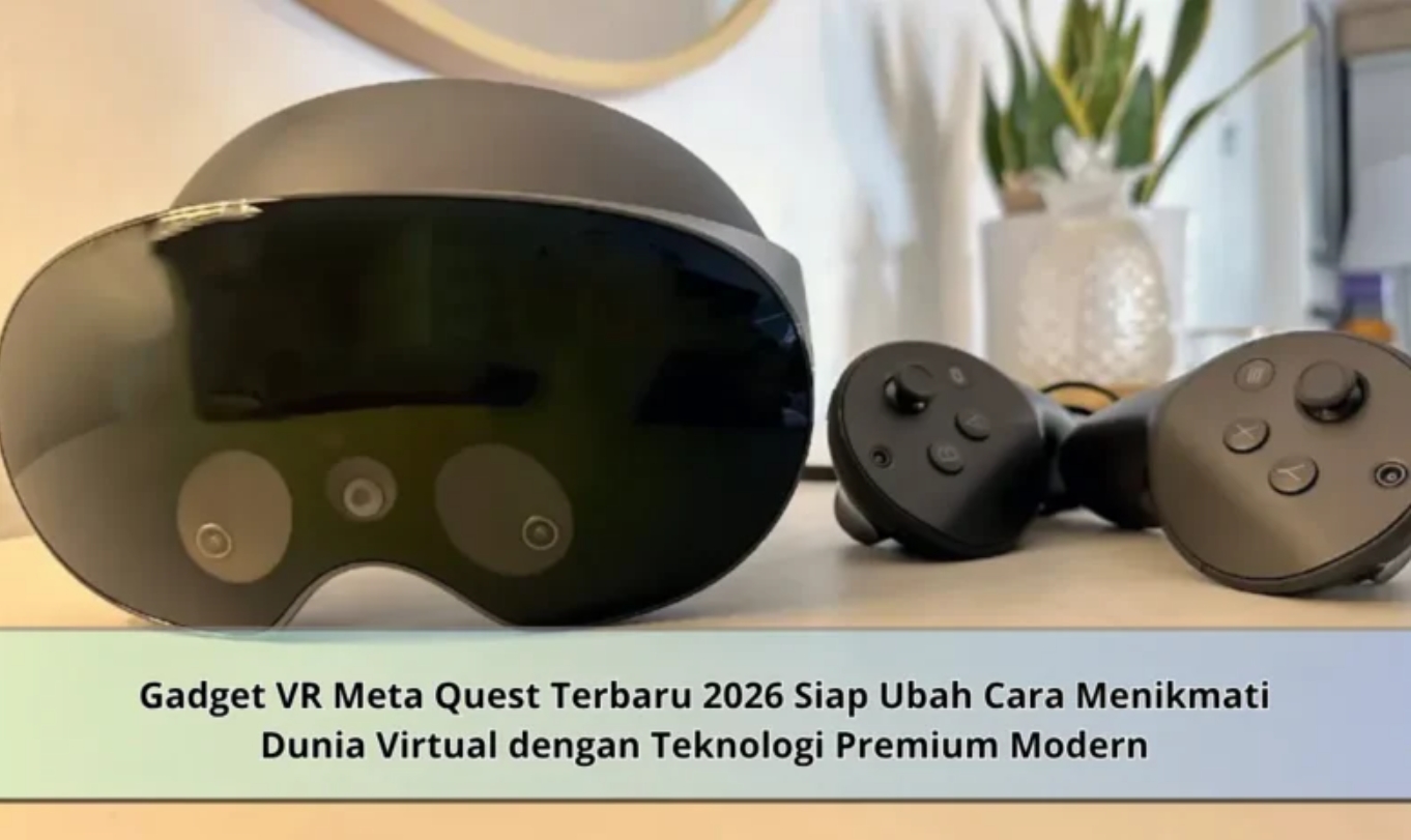Ilustrasi teknologi gaming modern 2026 dengan AI, VR, dan perangkat gaming canggih